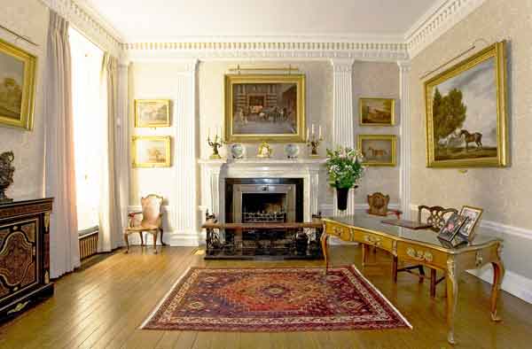 weston park Hogarth picture lights illuminating paintings in this fine estate house