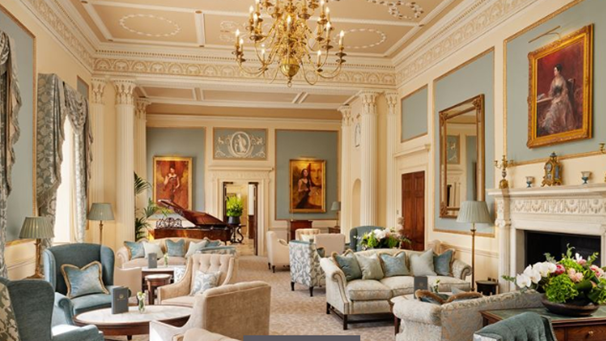 afternoon tea at grantely hall with hogarth pencil picture lights