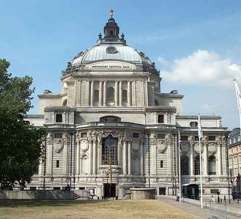 Methodist central hall, London, Pall Mall, install Hogarth picture lights and a lectern light