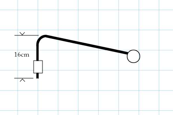 diagram of pencil picture light arm shape - contemporary