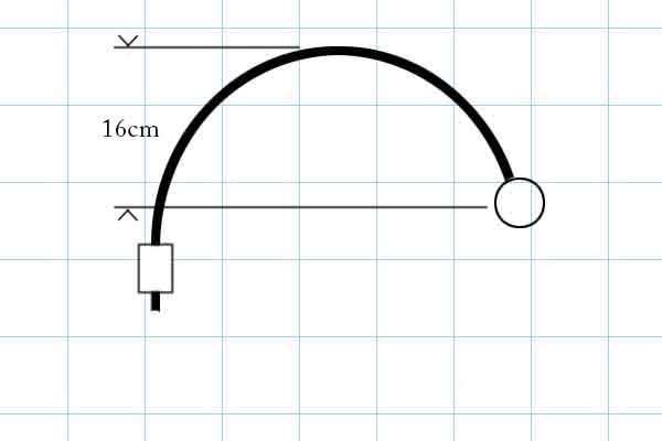 diagram of pencil picture light arm shape - standard