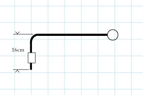 diagram of pencil picture light arm shape - straight