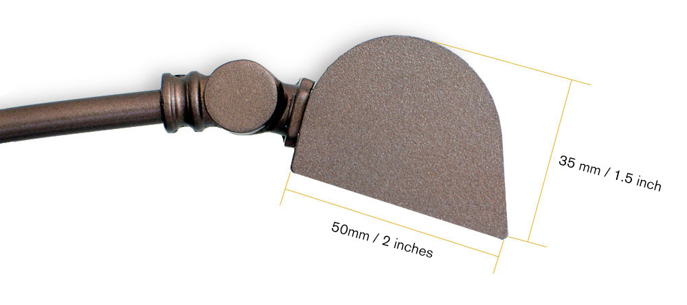 classic picture light in profile with measurements
