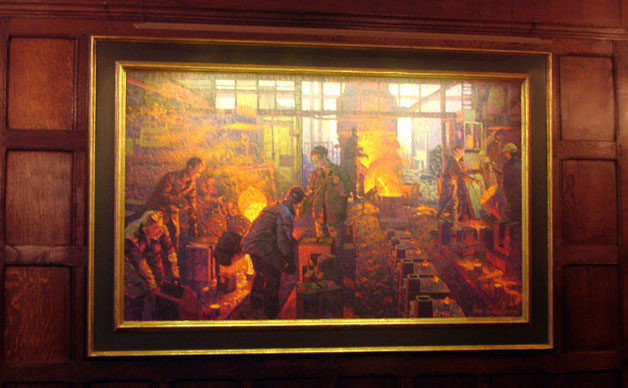 painting with our contemporary picture light over