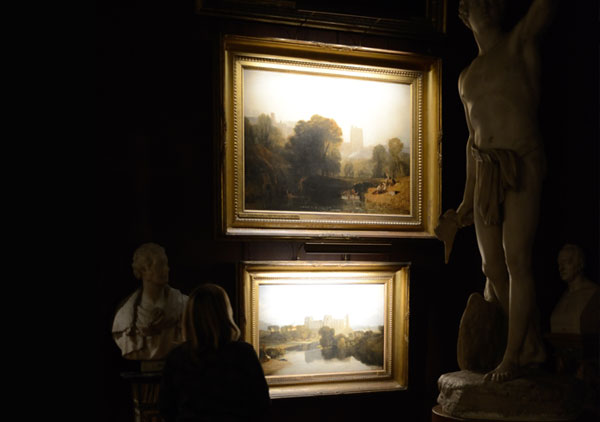 hogarth picture lights lighting petworth house mr.turner exhibition